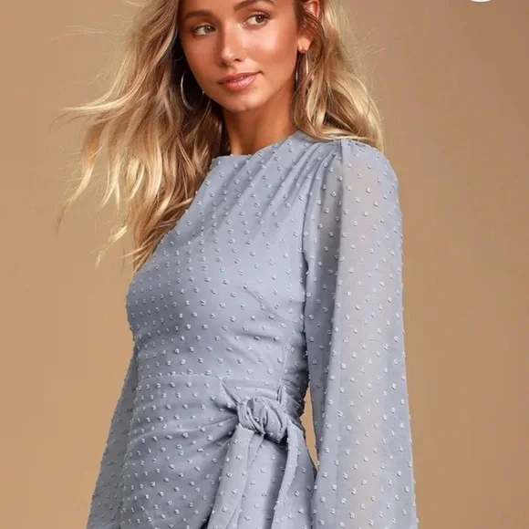 Lulu's Blue Polka Dot Mini Dress - Picture 2 of 16